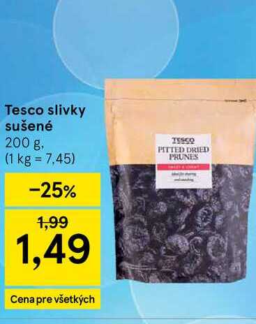 Tesco slivky sušené 200 g