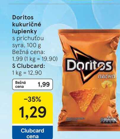 Doritos kukuričné lupienky s príchuťou syra, 100 g 