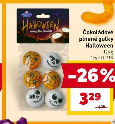 Čokoládové plnené guľky Halloween 126 g
