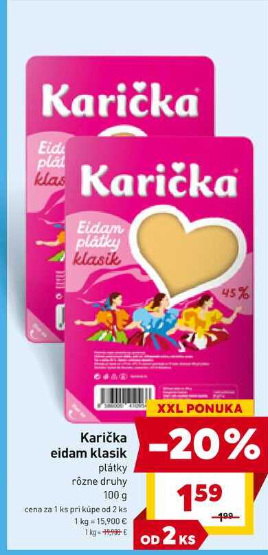 Karička Eidam platky klasik 45% 100g