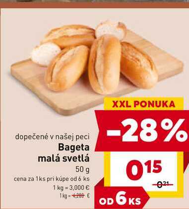 Bageta malá svetlá 50 g  