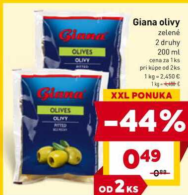 Giana olivy zelené 2 druhy 200 ml 