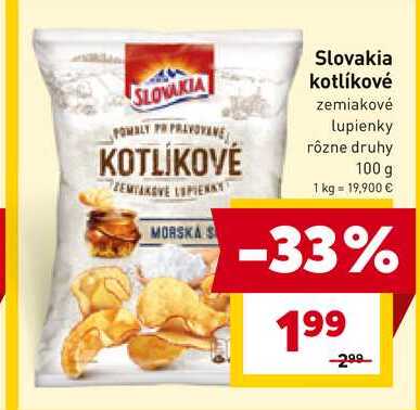 Slovakia kotlíkové zemiakové lupienky rôzne druhy 100 g 