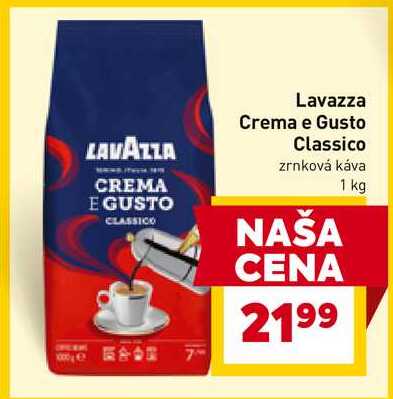 Lavazza Crema e Gusto Classico zrnková káva 1 kg 