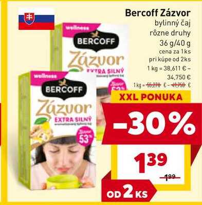 Bercoff Zázvor bylinný čaj rôzne druhy 36 g/40 g 