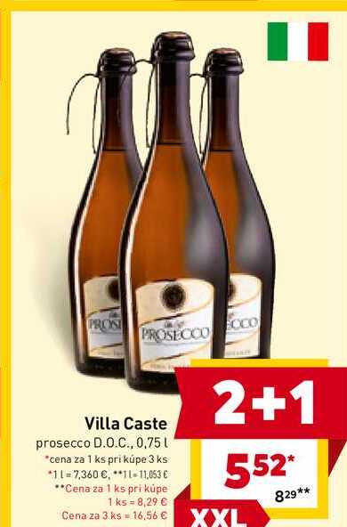 Villa Caste prosecco D.O.C., 0,75 L