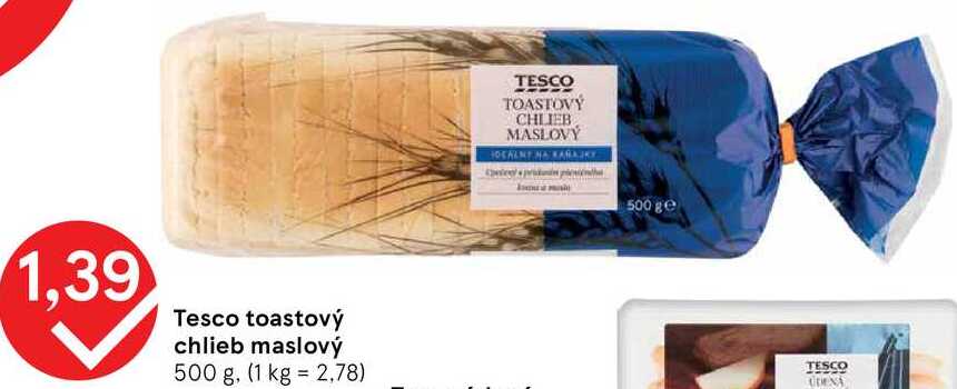 Tesco toastový chlieb maslový, 500 g