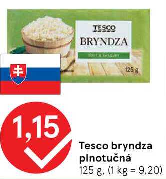 Tesco bryndza plnotučná, 125 g