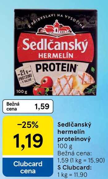 Sedlčanský hermelín proteínový, 100 g