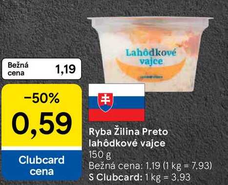 Ryba Žilina Preto lahôdkové vajce, 150 g