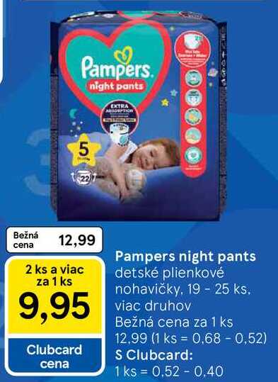 Pampers night pants, 19 - 25 ks