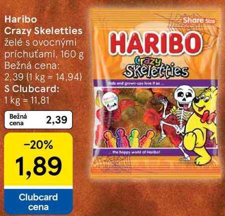 Haribo Crazy Skeletties, 160 g