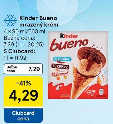Kinder Bueno mrazený krém, 4x 90 ml/360 ml 