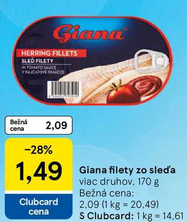 Giana filety zo sled'a, 170 g