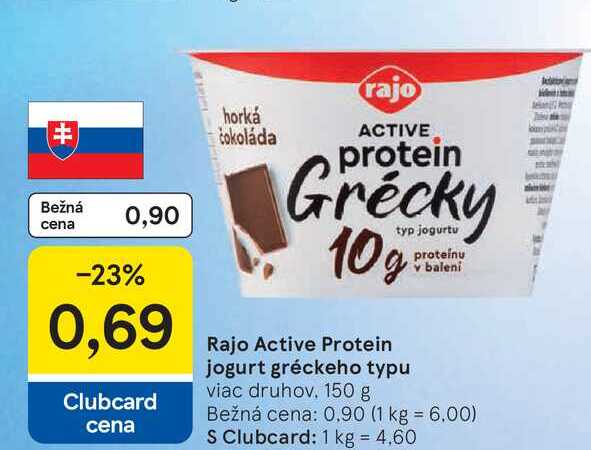 Rajo Active Protein jogurt gréckeho typu viac druhov 150g