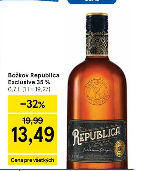 Božkov Republica Exclusive 35 % 0,7l
