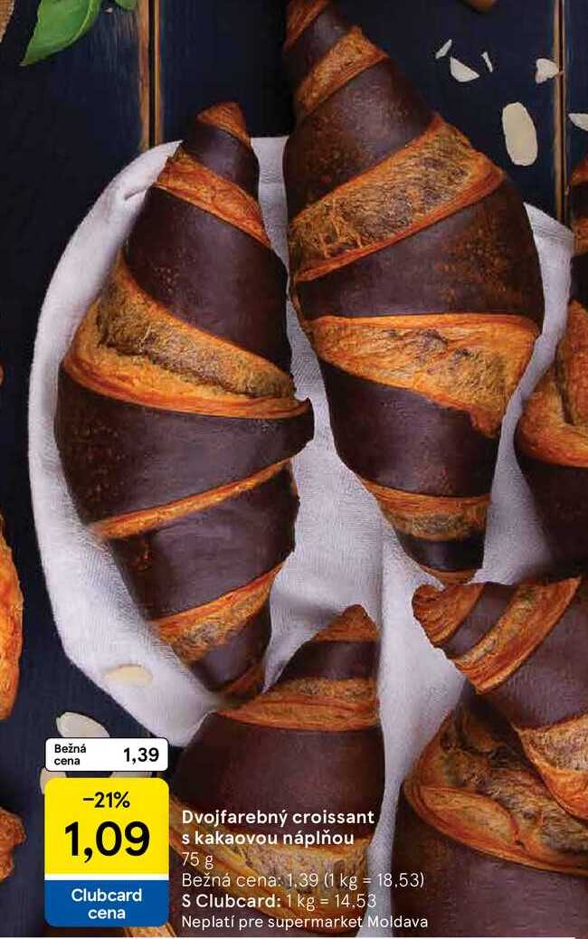 Dvojfarebný croissant s kakaovou náplňou 75 g