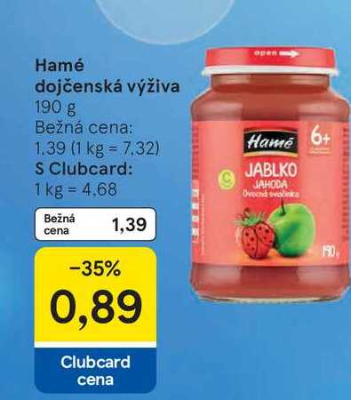 Hamé dojčenská výživa 190 g