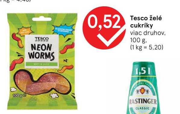 Tesco želé cukríky viac druhov, 100 g