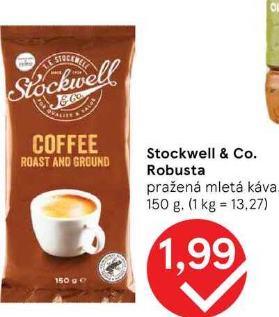 Stockwell & Co. Robusta pražená mletá káva 150 g