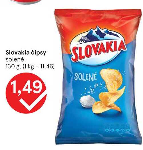 Slovakia čipsy solené, 130 g