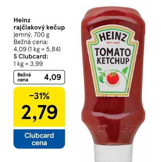 Heinz rajčiakový kečup jemný, 700 g