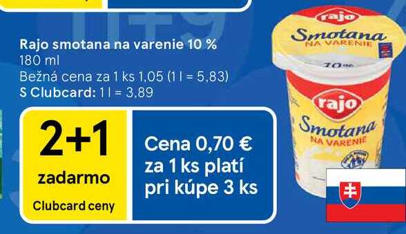 Rajo smotana na varenie 10 % 180 ml
