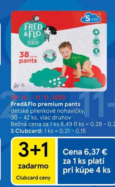 Fred&Flo premium pants detské plienkové nohavičky 30 - 42 ks, viac druhov