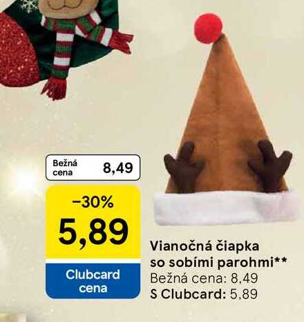 Vianočná čiapka so sobími parohmi