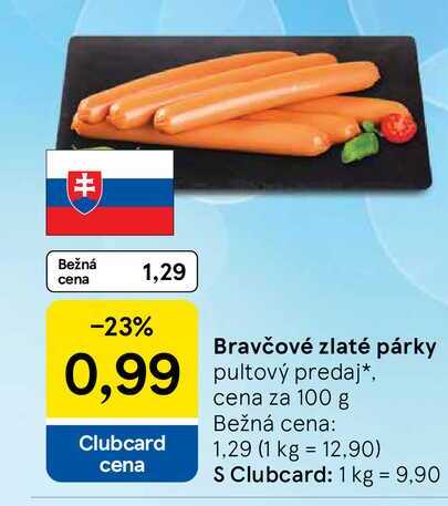 Bravčové zlaté párky 100 g