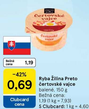 Ryba Žilina Preto čertovské vajce balené, 150 g