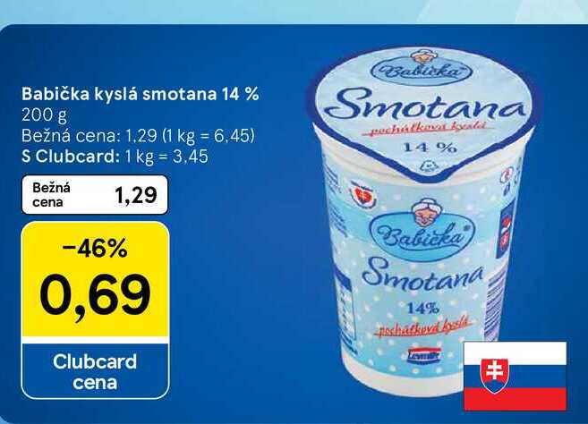Babička kyslá smotana 14 % 200 g
