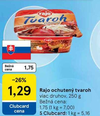Rajo ochutený tvaroh, 250 g