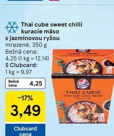 Thai cube sweet chilli kuracie mäso s jazmínovou ryžou mrazené, 350 g