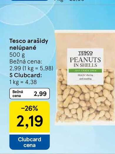 Tesco arašidy nelúpané 500 g