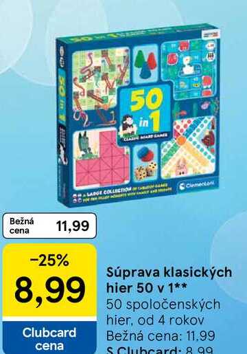 Súprava klasických hier 50 v 1