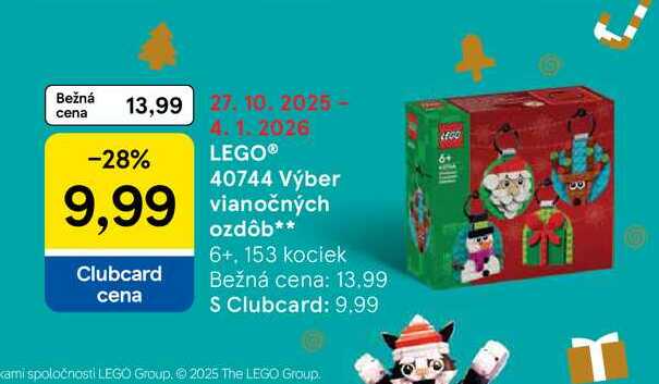 LEGO® 40744 Výber vianočných ozdôb 6+, 153 kociek