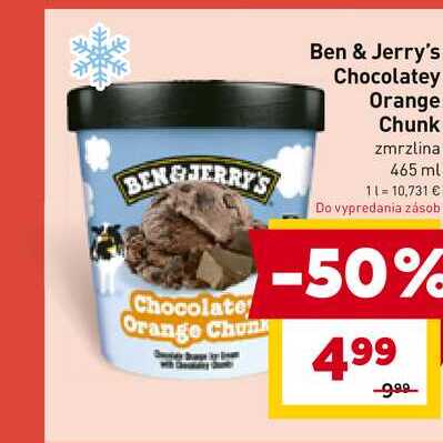 Ben & Jerry's Chocolatey Orange Chunk zmrzlina 465 ml