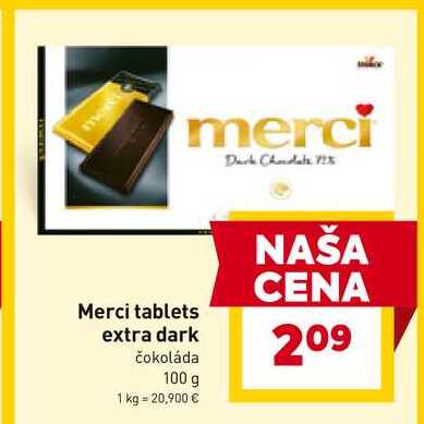 Merci tablets extra dark čokoláda 100 g