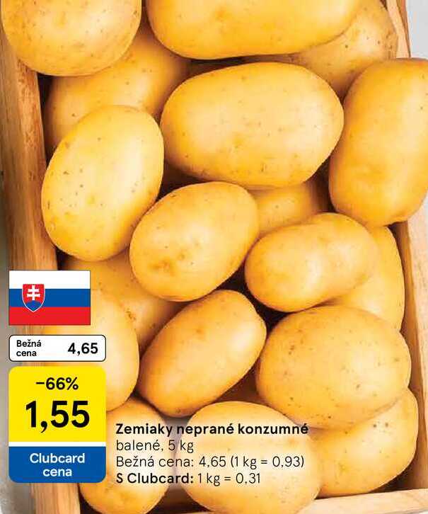 Zemiaky neprané konzumné balené, 5 kg