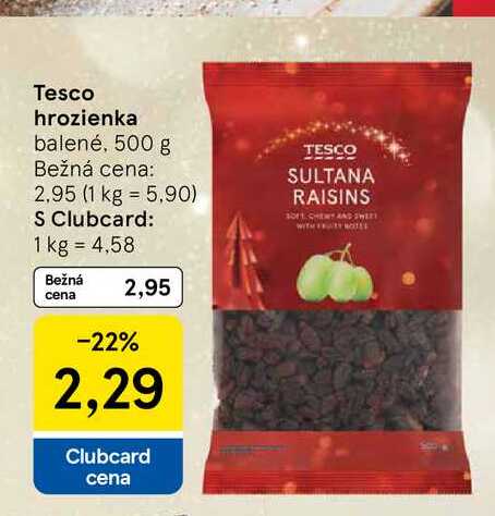 Tesco hrozienka balené, 500 g