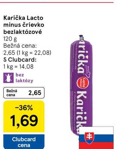Karička Lacto minus črievko bezlaktózové 120 g