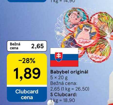 Babybel originál 5 x 20 g