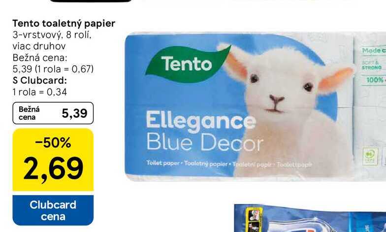 Tento toaletný papier 3-vrstvový, 8 rolí