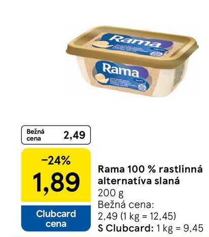 Rama 100 % rastlinná alternatíva slaná 200 g