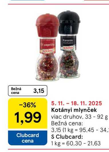 Kotányi mlynček 33-92g