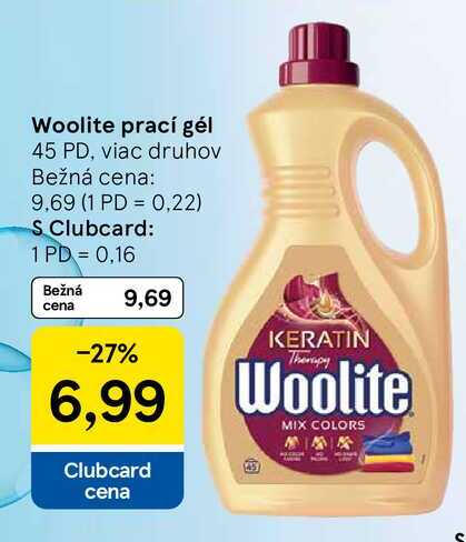 Woolite prací gél 45 PD, viac druhov