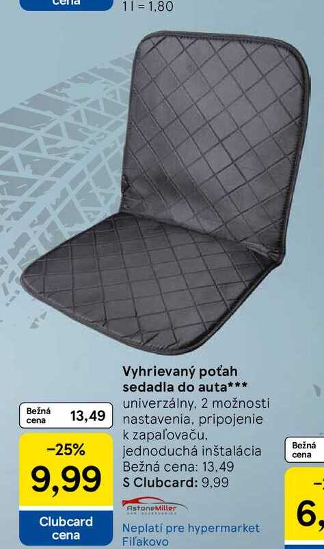 Vyhrievaný poťah sedadla do auta