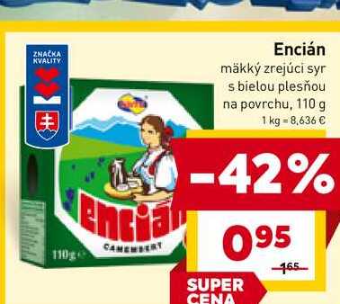 Encián mäkký zrejúci syr s bielou plesňou na povrchu, 110 g 