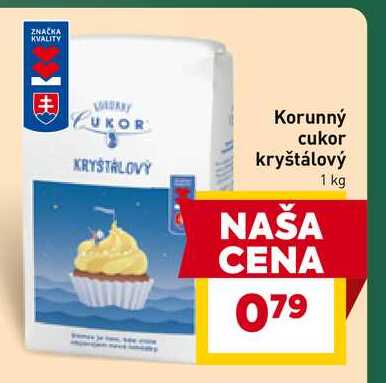 Korunný cukor kryštálový 1 kg 
